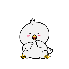 笑顔の小ちゃな白いハト