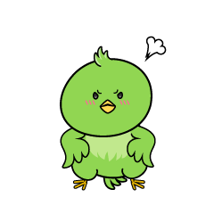 怒る小ちゃな緑の鳥