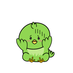 絶望する小ちゃな緑の鳥