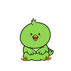 笑う小ちゃな緑の鳥