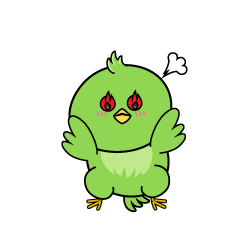 熱意のある小ちゃな緑の鳥