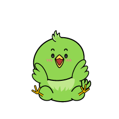 驚く小ちゃな緑の鳥