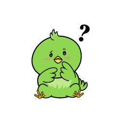 考える小ちゃな緑の鳥