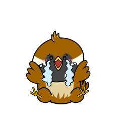 大泣きする小ちゃなスズメ