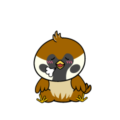 リラックスする小ちゃなスズメ