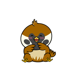 笑顔の小ちゃなスズメ