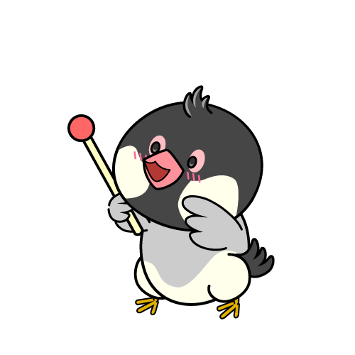説明する小ちゃな文鳥