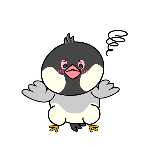 困る小ちゃな文鳥