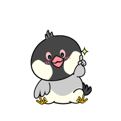 指差しする小ちゃな文鳥