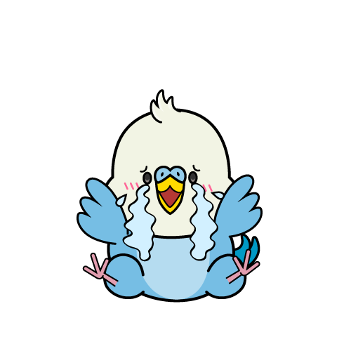 大泣きする小ちゃなインコ