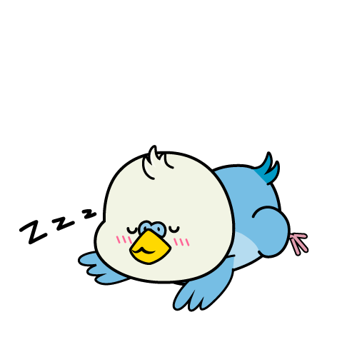 眠る小ちゃなインコ