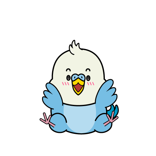 驚く小ちゃなインコ