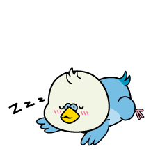 眠る小ちゃなインコ