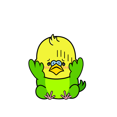 絶望する小ちゃなセキセイインコ