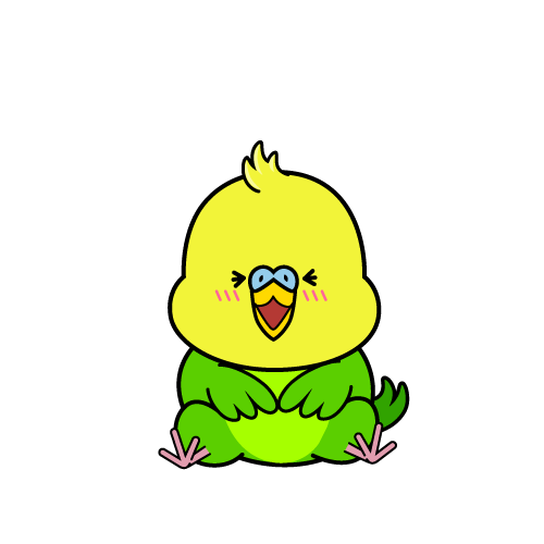 笑う小ちゃなセキセイインコ