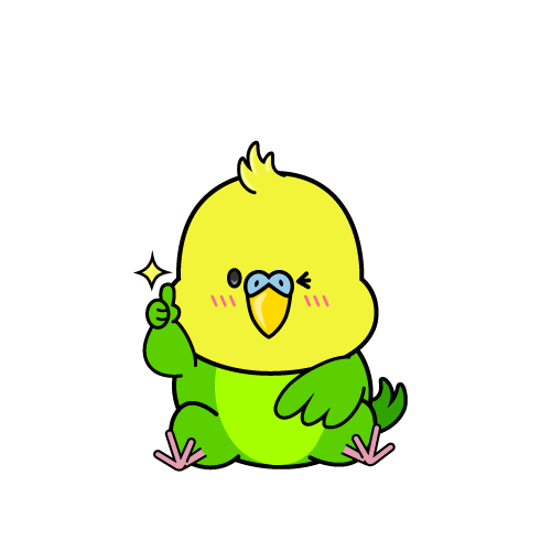 いいねする小ちゃなセキセイインコ