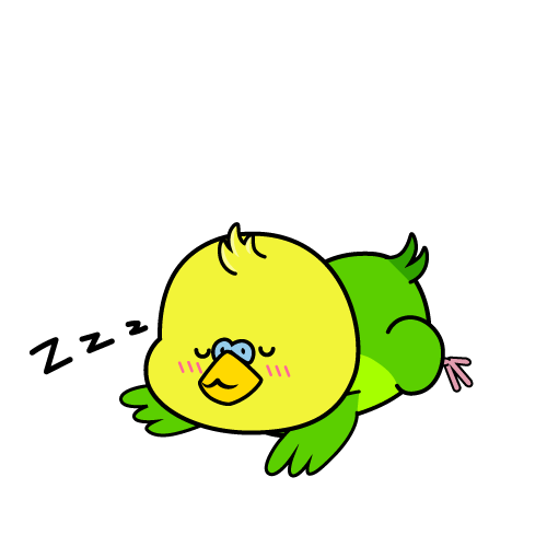 眠る小ちゃなセキセイインコ