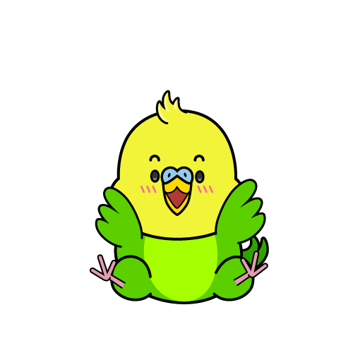 驚く小ちゃなセキセイインコ