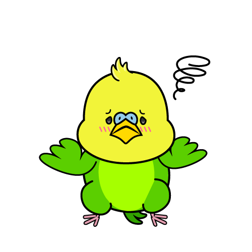 困る小ちゃなセキセイインコ