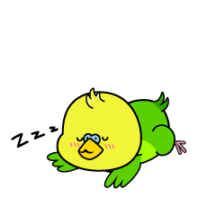 眠る小ちゃなセキセイインコ