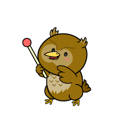 説明する小ちゃなフクロウ