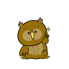 指差しする小ちゃなフクロウ