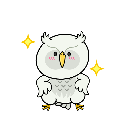 自信満々な小ちゃな白いフクロウ
