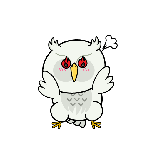 熱意のある小ちゃな白いフクロウ