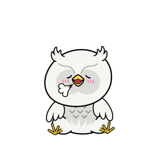 リラックスする小ちゃな白いフクロウ