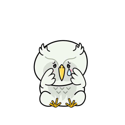 悲しい小ちゃな白いフクロウ