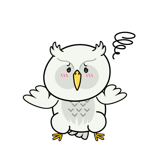 困る小ちゃな白いフクロウ