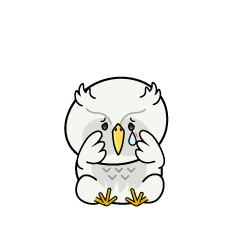 悲しい小ちゃな白いフクロウ