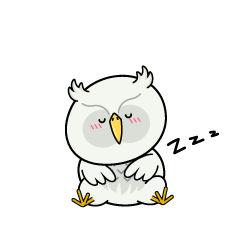 眠る小ちゃな白いフクロウ