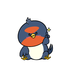 指差しする小ちゃなツバメ