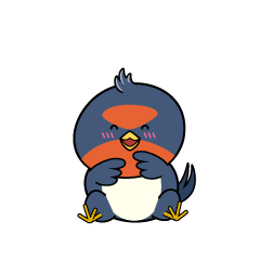 笑顔の小ちゃなツバメ