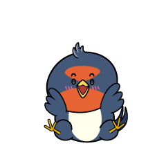 驚く小ちゃなツバメ