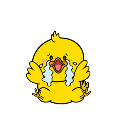 大泣きする小ちゃなアヒル