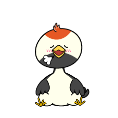 リラックスする小ちゃな鶴