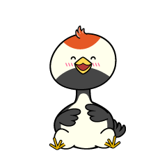 笑顔の小ちゃな鶴