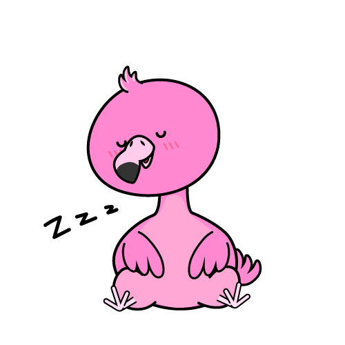 眠る小ちゃなフラミンゴ
