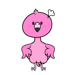 怒る小ちゃなフラミンゴ