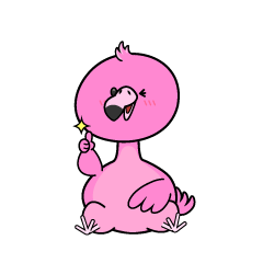 いいねする小ちゃなフラミンゴ