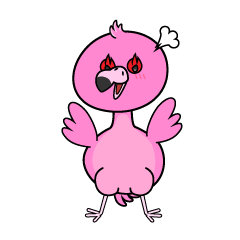 熱意のある小ちゃなフラミンゴ