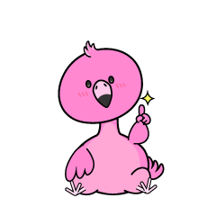 指差しする小ちゃなフラミンゴ