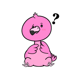 考える小ちゃなフラミンゴ