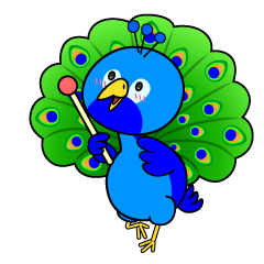 説明する小ちゃなクジャク