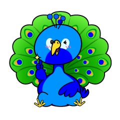 いいねする小ちゃなクジャク