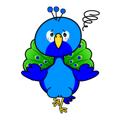 困る小ちゃなクジャク