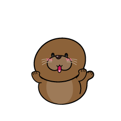 驚く小ちゃなアザラシ