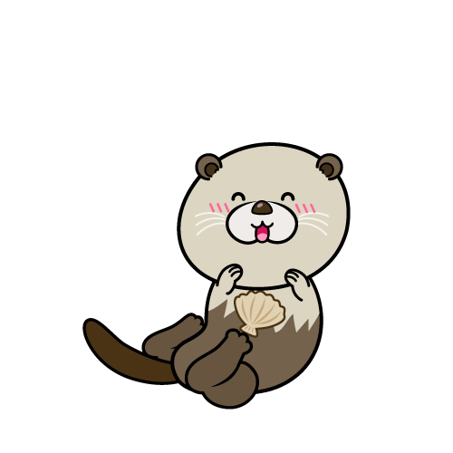 笑顔の小ちゃなラッコ